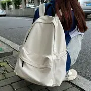 Plain Lightweight Backpack Light Blue - One Size