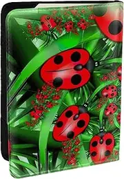 [JEJEA] Red Ladybug Print Travel Organizer Credit Cards Case Passport BookPassport Holder Cover Wallet forTraveling,, Black, One Size