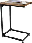 C Shaped End Table Small Side Living Room Sofa Couch TV Tray Bedroom Black