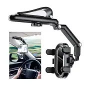 Sun Visor Car Phone Holder, Multifunctional Adjustable Rearview Mirror Cell P