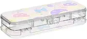 Yoogain Cute Colorful Mushroom Bow Plastic Pencils Box Clear Double Deck Pens Case Boxes For Stationery With Snap And Lid