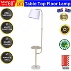 Sarantino Marble Metal End Table Top Floor Lamp Multi Functional Marble Base
