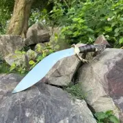 Hand Forged Gurkha Kukri Knife Machete Bowie Carbon Steel Fixed Blade Stag horn