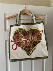 NWT Brighton SUNFLOWER TOTE Canvas Large Shoulder Bag Tom Clancy Flower Heart
