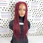 Lace Frontal Box Braids Medium Braid Wig Braided Lace Front Wigs For Black Women