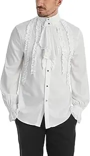 Men's Gothic Medieval Renaissance Vampire Costume Victorian Steampunk Shirt