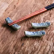 Flower Chopstick Rest Pillow Shape Hand-painted Ceramic Rack Cutlery Pen Holder