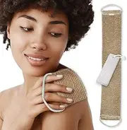 Pumice Stone & Back Scrubber Kit | Eco Friendly Women & Men Shower Gift Set | Long African Exfoliating Net | Japanese Washcloth | Flat Bath Foot Loofah Sponge | Dry Skin Body Exfoliator Cleaning Brush