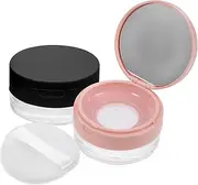 Baluue 2Pcs Puff Box Makeup Powder Container DIY Loose Powder Case for Women Natural Beauty Tool Set