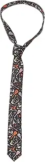 [MOBUTOFU] Musical Notes Necktie for Men Satin Business Tie Unique Music Themed Design for Formal Casual Occasions Eye Catching Accessory for Music Lovers