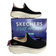 Skechers D'Lux Walker 2.0 Womens Shoes Sparkle Forever Size 7 Black/Rose Gold