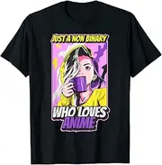 [X.Style] Funny Non Binary Anime Girl Just A Nonbinary Who Loves Anime ds081 T-Shirt (S) Black