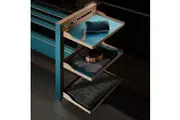 HIGOLD B Series Slide Out Wardrobe Storage Baskets - 3-Tier - Left Side Mount - Teal Finish