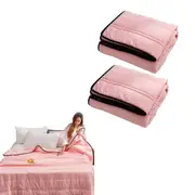 2Pcs Cooling Quilt Air Condition Lightweight Summer Blanket-Pink