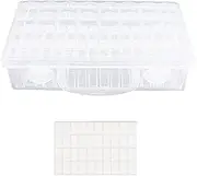 48 Compartment Storage Box Bead Container Clear Seed Bead Organizer Small Removable Container with Lid for Small Beads