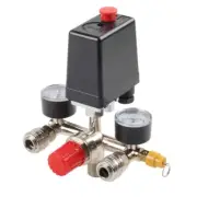 Pressure Valves Switchs Manifold Relief Regulator Gauge 90-125psi 220V Bracket