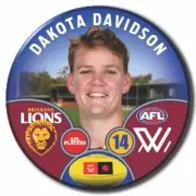 AFLW S9 Brisbane Lions Football Club - DAVIDSON, Dakota