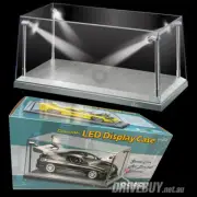 Display Case with LED Lighting and Silver Base, suit 1/18 Scale