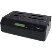 StarTech.com 4-Bay Hard Drive Duplicator and Eraser, Standalone HDD/SSD Cloner and Disk Eraser, USB 3.0
