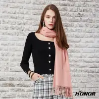 在飛比找momo購物網優惠-【HONOR 山形屋】素色保暖圍巾-白/黑/粉