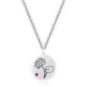 Sterling Silver 2mm Ruby Water Lily Pendant