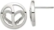 [JewelryWeb] Stainless Steel Polished Post CZ Simulated Diamond Earrings 15x15mm Wide Stud Earring for Women