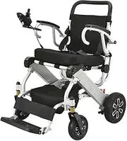 Heavy Duty Electric Wheelchair for Adult, Foldable Compact Mobility Power Wheelchair, Aluminum Foldable Pedals, Weight Capacity 130KG