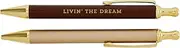 Creative Brands Heartfelt - Retirement Collection Refillable Ballpoint Pens, Set of 2, Livin' Dream
