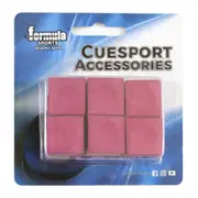 6 Pack of Pioneer Pool Snooker Billiard Table Cue Chalk Red