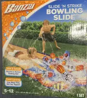 Banzai Slip 'n Slide N Strike Bowling Outdoor Water Slide Ages 5-12