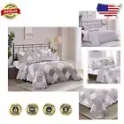 Patchwork Floral Quilt Set in Lilac - King/Cal King Bedspread & Pillow Shams