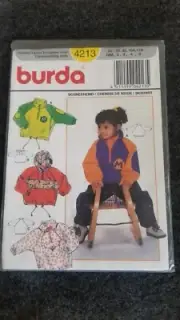 BURDA GIRLS SKISHIRT ( SPORTS HOODIE ) 4213 Sewing Pattern SEALED Vintage