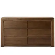 [James Lane] Bellambi Dark Messmate Dresser - 6 Drawer