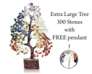 Natural Seven Chakra Tree - Gemstone Tree - with Tree of Life FREE Pendant