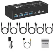 2 In 2 Out HDMI KVM Switch 4K 120Hz 8K USB3.0 KVM Switcher For 2 Computers