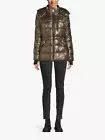 NEW MICHAEL Michael Kors Women's Metallic Foil Logo Print Puffer Jacket Size XL