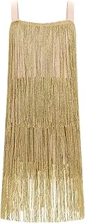 [AFAVOM] Toddler Girls Latin Dance Tassel Dress Fringe Cami Salsa Dress Flapper Ballroom Dress Cha Cha Rumba Dancing Dress