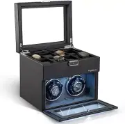 Automatic Double Watch Winder with 8 Extra Storage Box, Double Automatic Watch W