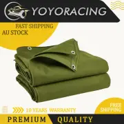 200x300CM Durable Army Canvas Tarp Tarpaulin Sun Blocked Waterproof Dustproof AU