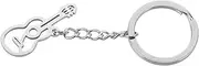 [VERDANVERSE] Guitar Keychain Key Chain Pendant Keychain Accessories Guitar Hanging Decoration for Bag Decor Musical Instrument Pendant Stylish Music Keychain Silver Stainless Steel