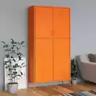 Orange Steel Wardrobe Cupboard Storage Cabinet Bedroom Closet Kitchen Pantry