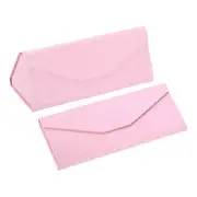 Foldable Glasses Case, 2 Pcs Triangle Magnetic Sunglasses Case, Pink