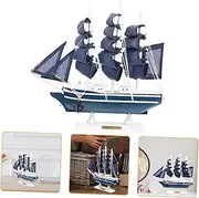 Luxshiny 1Pc Vintage Wooden Sailing Ship Model Nautical Boat Decoration for Home Office Present for Holidays Special Occasions Retro Coastal Theme Decor