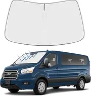 Proadsy 2025 Upgrade Windshield Sun Shade Custom Fit 2015-2023 2024 2025 Ford Transit 4-Layer Foldable Front Sunshade Protector Sun Visor Blocks UV Rays Keep Car Cooler