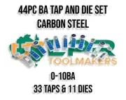 B.A British Association Tap & Die set 44pc 0 to10 BA quality Aprica made product