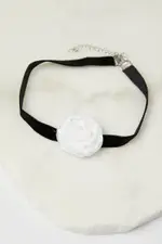 White Rosette Chocker