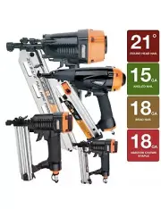 Framing Finish Brad Nailer Stapler Kit Air Nail Gun Aluminum 4-Piece and Bag