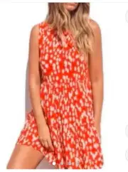 Mister Zimi Tie Mini Dress in Coral Rain Size AU 8/ US 4 BNWT