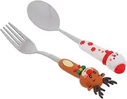 SHOWERORO 1 Set PVC Tableware Say with Christmas Small for Coffee Spoon Fork Serving Desserts Stir 410 Stainless Steel