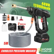Cordless Electric High Pressure Water Spray Gun Car Washer Cleaner 2 Battery 48V